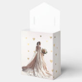 バラ冬の結婚式の花嫁ゴールデンシャイニーハートパーティー フェイバーボックス (オープン)