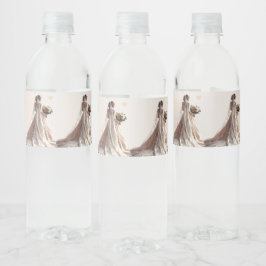 バラ冬の結婚式の花嫁ゴールデンシャイニーハートパーティー ペットボトルラベル