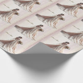 バラ冬の結婚式の花嫁ゴールデンシャイニーハートパーティー ラッピングペーパー (角)