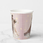 バラ冬の結婚式の花嫁ゴールデンシャイニーハートパーティー 紙コップ (右)