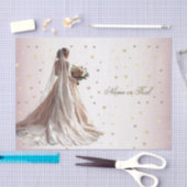 バラ冬の結婚式の花嫁ゴールデンシャイニーハートパーティー 薄葉紙 (クラフト)