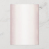 バラ冬の結婚式の花嫁ゴールデンシャイニーハート エンクロージャーカード (裏面)