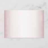 バラ冬の結婚式の花嫁ゴールデンシャイニーハート エンクロージャーカード (裏面)