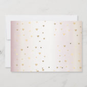 バラ冬の結婚式の花嫁ゴールデンシャイニーハート セーブザデート (裏面)