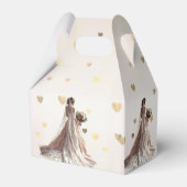 バラ冬の結婚式の花嫁ゴールデンシャイニーハート フェイバーボックス (裏面サイド)