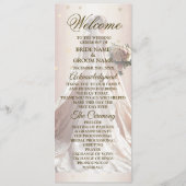 バラ冬の結婚式の花嫁ゴールデンシャイニーハート プログラム (正面)