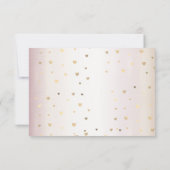 バラ冬の結婚式の花嫁ゴールデンシャイニーハート 出欠カード (裏面)