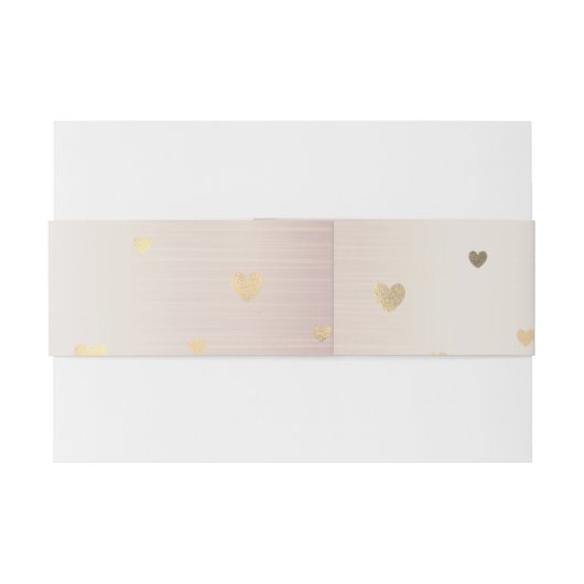 バラ冬の結婚式の花嫁ゴールデンシャイニーハート 招待状ベリーバンド (裏面例)