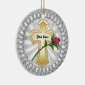 バラ十字架 セラミックオーナメント (右)