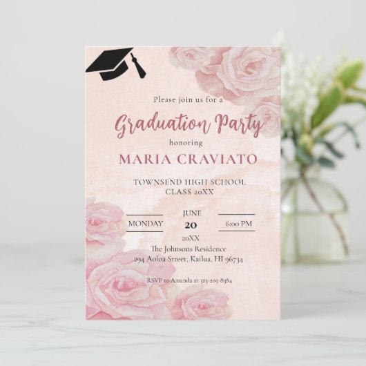 バラ卒業党招待状 招待状 (スタンド正面)