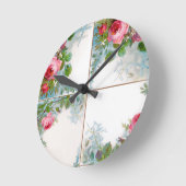 バラ及びジャスミンのモノグラム ラウンド壁時計 (傾斜)