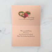 バラ及びハートの親友は大事な行事を梳きます サンキューカード (内部)