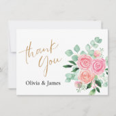 バラ及びユーカリ結婚プス サンキューカード (正面)