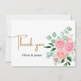 バラ及びユーカリ結婚プス サンキューカード