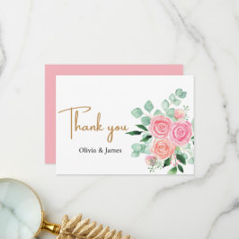 バラ及びユーカリ結婚プス サンキューカード