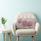 バラ及びレース静物枕 ランバークッション (椅子)