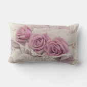 バラ及びレース静物枕 ランバークッション (裏面)