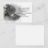 バラ及び葬儀後の葉のサンキューカード ノートカード (正面/裏面)