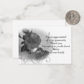 バラ及び葬儀後の葉のサンキューカード ノートカード (正面/裏面インサイチュ)