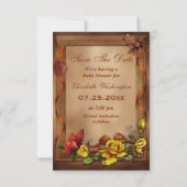 バラ及び蝶ベビーシャワーの保存日付 セーブザデート (裏面)