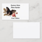 バラ名刺付き蝶 名刺 (正面/裏面)