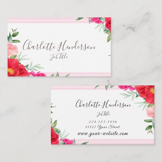 バラ名刺 名刺 (正面/裏面)