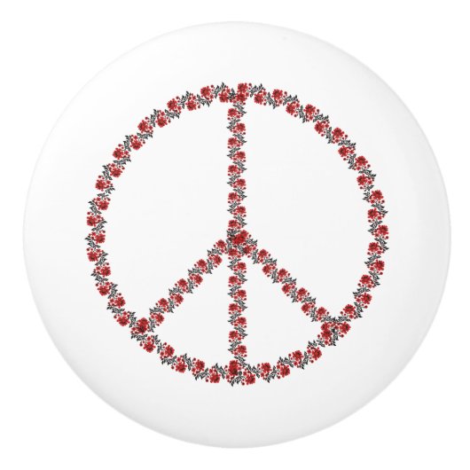 バラ和平サイン セラミックノブ (正面)