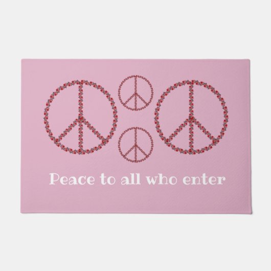 バラ和平サイン ドアマット (正面)