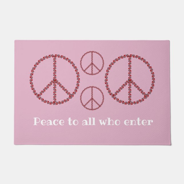 バラ和平サイン ドアマット (正面)