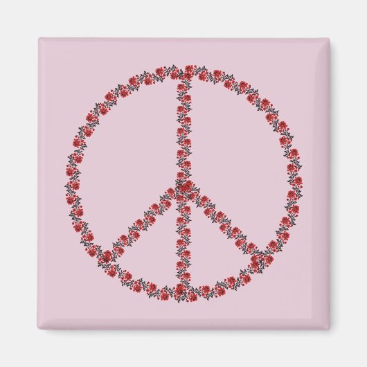 バラ和平サイン マグネット (正面)