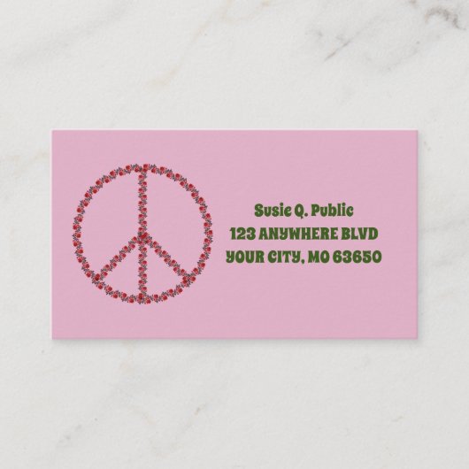 バラ和平サイン 名刺 (正面)