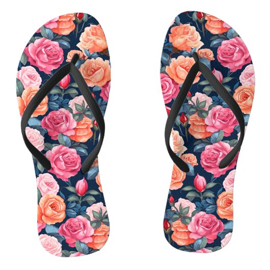 バラ咲き花パターン–80037 ビーチサンダル (ソール)