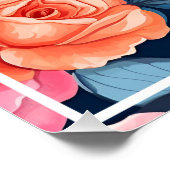 バラ咲き花パターン–80037 ポスター (コーナー)