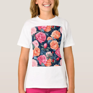 バラ咲き花パターン–80037 Tシャツ