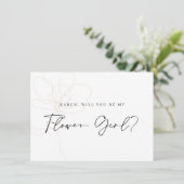 バラ図解入りの、写真付きのフラワーガール提案カード サンキューカード (スタンド正面)