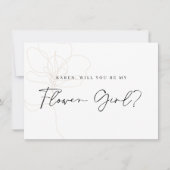 バラ図解入りの、写真付きのフラワーガール提案カード サンキューカード (正面)