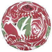 バラ国の赤い緑のヴィンテージフローラ ソフトボール (裏面)