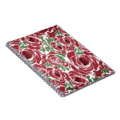 バラ国の赤い緑のヴィンテージフローラ ノートブック (右側)