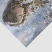 バラ園のデコパージュの少女 薄葉紙 (詳細)