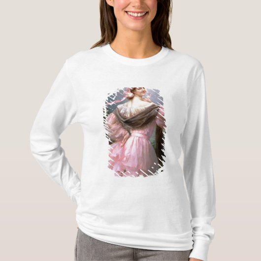 バラ園の上品な女性 Tシャツ (正面)