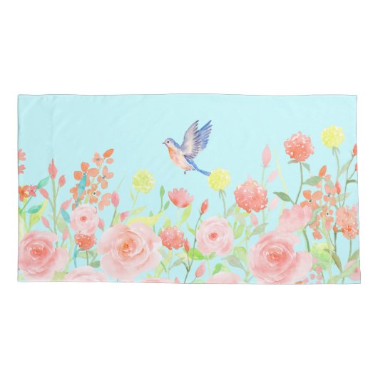 バラ園の枕カバーカバーリバーシブル色2 枕カバー (裏面)