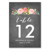 バラ園の花の結婚式のテーブル数カード テーブルナンバー (裏面)