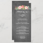 バラ園の花の結婚式メニュー メニュー (正面/裏面)