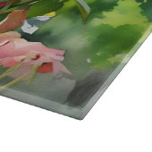 バラ園の花アートガラス カッティングボード (角)