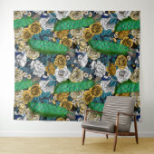 バラ園3の孔雀 タペストリー (インサイチュ(横))