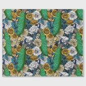 バラ園3の孔雀 ラッピングペーパー (フラット)