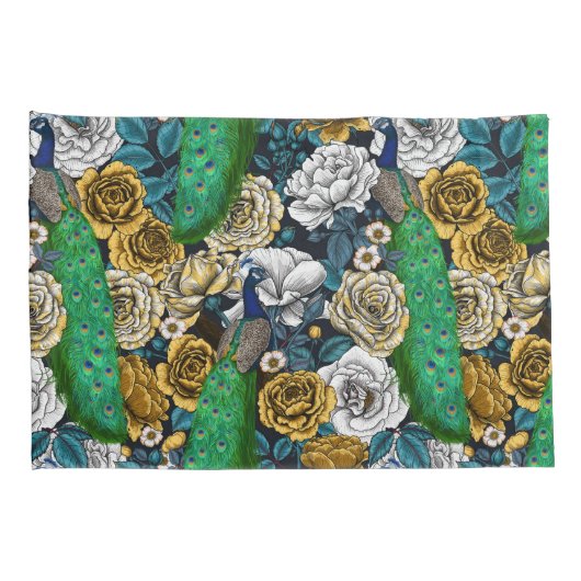 バラ園3の孔雀 枕カバー (裏面-右)