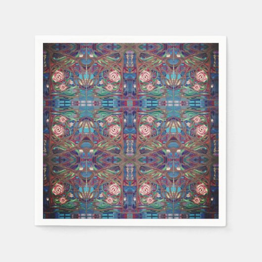 バラ園 スタンダードカクテルナプキン (正面)