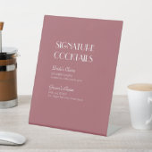 バラ園 |ダークバラ結婚のカクテルメニュー 台座サイン (インサイチュ)