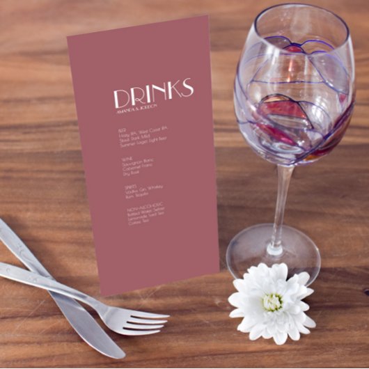 バラ園 |ダークバラ結婚のドリンクのメニュー メニュー